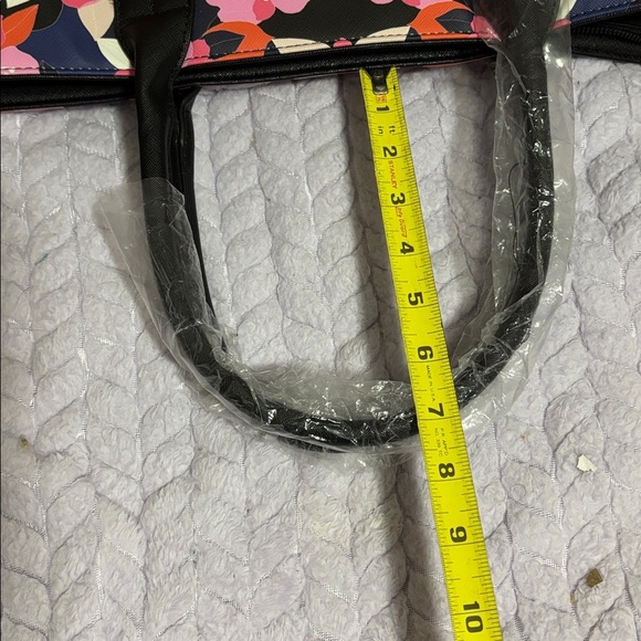 Trina Turk Pink and Navy Floral Tote with matching wallet set - Picture 13 of 15